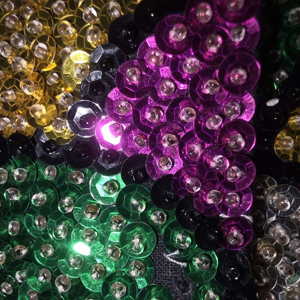 Vibrant Sequin Vest with Black Trim - Picture 4 of 8